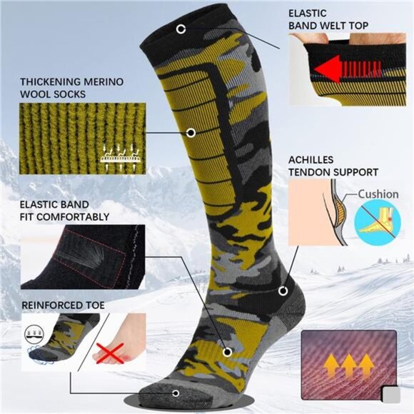 3 Pairs Men's Wool Ski Socks - Picture 3 of 6